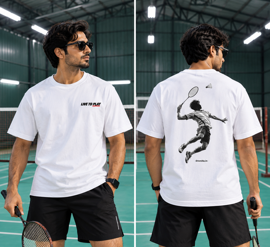 Badminton Graphic Unisex Stretch T-Shirt