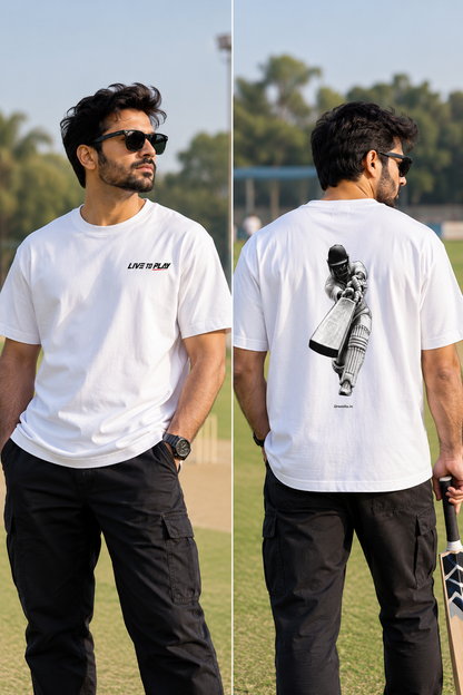 LIVE TO PLAY — Cricket Graphic T-Shirt