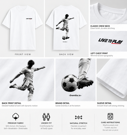 Live to Play – Football Graphic T-Shirt